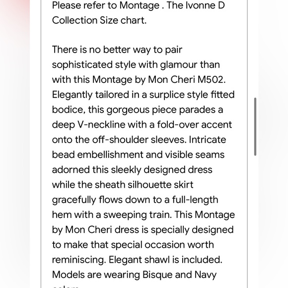 Size M (6)Montage by Mon Cheri M502/Dark Pink Surplice Off-shoulder Formal Dress - Picture 9 of 10